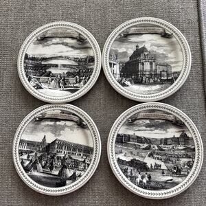 Set Of 4 Gien France Mini Plates Versailles Coasters Endroits Remarquables 5”